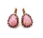 Earrings By Mariana Winter 2019 Coll. Rhodochrosite Mineral and Swarovski Crystals