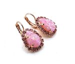 Earrings By Mariana Winter 2019 Coll. Rhodochrosite Mineral and Swarovski Crystals - Image 2