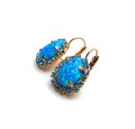 Mariana Earrings Sophisticated Labradorite Mineral & Lt Sapphire Austrian Crystals Winter 2019 Coll. - Image 2