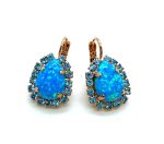 Mariana Earrings Sophisticated Labradorite Mineral & Lt Sapphire Austrian Crystals Winter 2019 Coll.