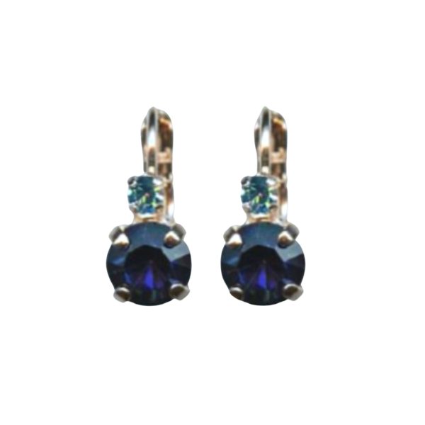 Mariana Earrings Dainty Dark Indigo & Lt Sapphire Austrian Crystals Winter 2019 Coll.