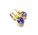 Mariana Earrings Adorable Tanzanite & Yellow Opal Austrian Crystals My Treasures Coll. - Image 3