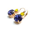 Mariana Earrings Adorable Tanzanite & Yellow Opal Austrian Crystals My Treasures Coll. - Image 2