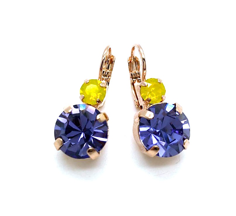 E-1037-116539-RG6 (3) Mariana Earrings Adorable Tanzanite & Yellow Opal Austrian Crystals My Treasures Coll. - Image 1