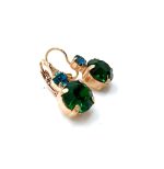 Earrings By Mariana Woman Emerald and Aquamarine Swarovski Crystals - Image 3