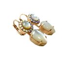 Mariana Earrings Timeless White Shell Mineral & AB Austrian Crystals Holiday Lights Winter 2019 Coll. - Image 3