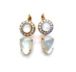Mariana Earrings Timeless White Shell Mineral & AB Austrian Crystals Holiday Lights Winter 2019 Coll.