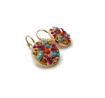 Mariana Earrings Sassy Turq, Hyacinth, Topaz & Fuchsia Austrian Crystals Fantasy Nirvana Coll. - Image 3