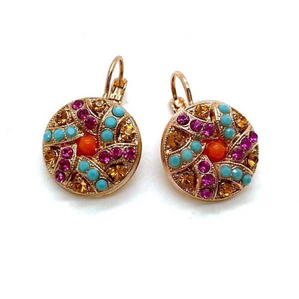 Mariana Earrings Sassy Turq, Hyacinth, Topaz & Fuchsia Austrian Crystals Fantasy Nirvana Coll.