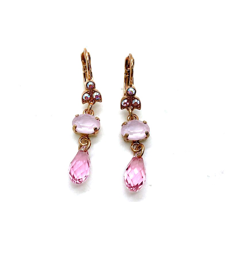 E-1086-2-1129-RG6 (1) Mariana Earrings Lovely Rose Water Opal, Lt Rose & AB Austrian Crystals My Treasures Coll. - Image 1