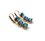 Mariana Earrings Triple Tier Sapphire Austrian Crystals My Treasures Coll. - Image 3