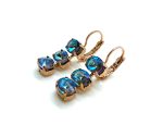 Mariana Earrings Triple Tier Sapphire Austrian Crystals My Treasures Coll. - Image 2