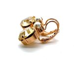 Mariana Earrings Heart Shaped Golden Shadow & Cream Pearl Austrian Crystals My Treasures Coll. - Image 2