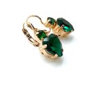 Mariana Earrings Classy Heart Shaped Gr. Tourmaline & Emerald Austrian Crystals My Treasures Coll. - Image 3