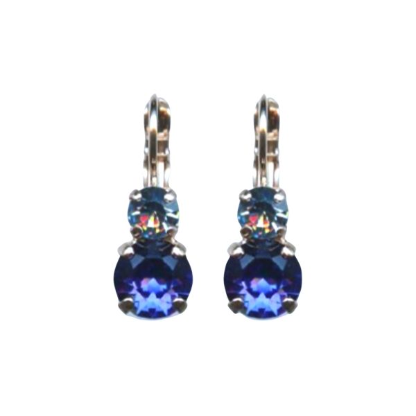Mariana Earrings Elegant Heliotrope & Lt Sapphire Austrian Crystals Winter 2019 Coll.