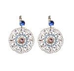 Mariana Earrings Boho Chic Sapphire, Aquamarine, Lt Rose & Lt Amethyst Austrian Crystals Winter 2019 Coll.