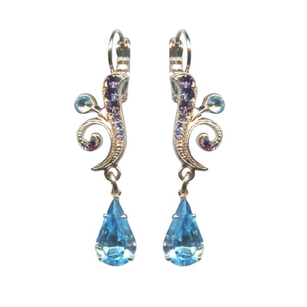 Earrings By Mariana Woman Finely Detailed Sapphire and Purple Swarovski Crystals