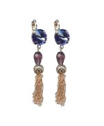 Earrings By Mariana Woman Playful Purple Velvet and Amethyst Swarovski Crystals - Image 3