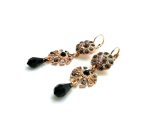 Mariana Earrings Soulful Dangling Blk Diamond, Jet & Vintage Rose Black Velvet Songbook Coll. - Image 2