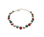Necklace By Mariana Woman Turquoise Mineral and Siam Swarovski Crystals