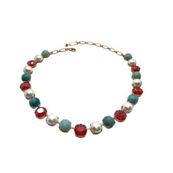 Necklace By Mariana Woman Turquoise Mineral and Siam Swarovski Crystals