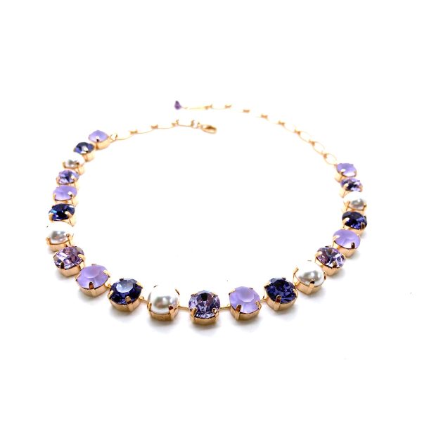 Necklace By Mariana Dancing the Night Away Coll. Charming Pearl Mineral & Purples Austrian Crystals