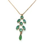 Mariana Necklace Pendant Fern Shaped Emerald & Fern Green Austrian Crystals My Treasures Coll.