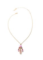 Necklace Pendant By Mariana Woman Rhodochrosite Mineral and Swarovski Crystals - Image 3