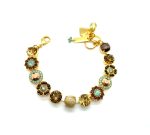 Bracelet By Mariana Woman Beautiful Flower Shape Bronze Swarovski Crystals. White
