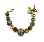 Bracelet By Mariana Odyssey 2018 Coll. Emerald, Colorado Topaz, Sapphire & Black Diamond Swarovski Crystals