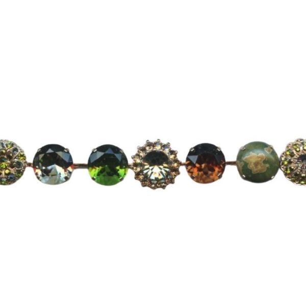 Bracelet By Mariana Woman Jade Mineral and Topaz Swarovski Crystals