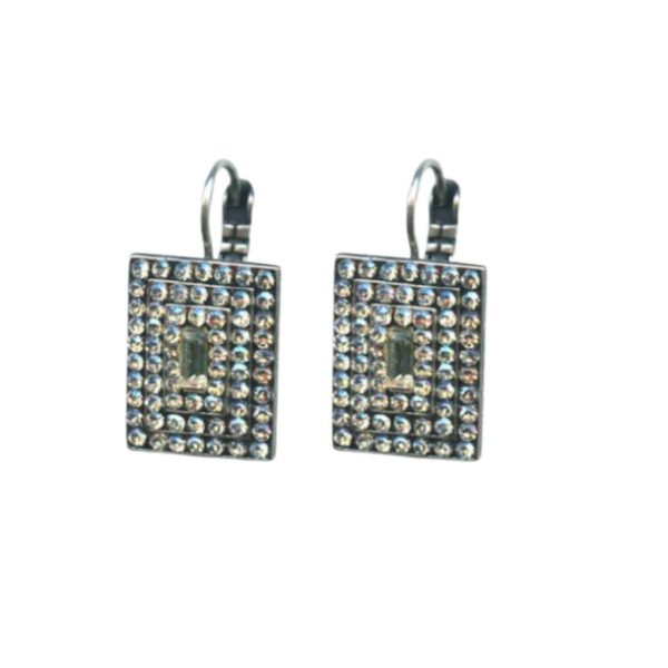 Earrings By Mariana Woman Classy Rectangular Moonlight Swarovski Crystals