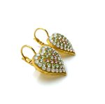 Mariana Earrings Heart Shaped in White Opal, Chrysolite & Lt Rose Austrian Crystals California Dreaming Songbook Coll. - Image 3