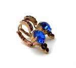 Earrings By Mariana Woman Stunning Royal Blue and Topaz Swarovski Crystals - Image 3