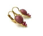 Mariana Earrings Lovely Pink Coral & Rouge Pearl Austrian Crystals Cherry Blossom Silk Road Coll. - Image 3