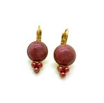 Mariana Earrings Lovely Pink Coral & Rouge Pearl Austrian Crystals Cherry Blossom Silk Road Coll.
