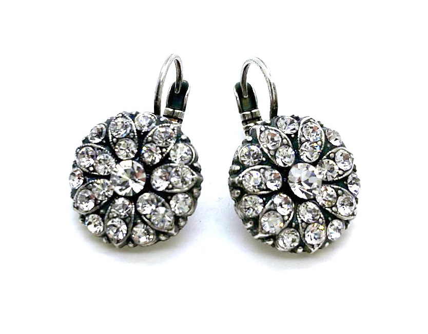 E-1029-001MOL-SP6 (3) Mariana Earrings Dainty Floral Moonlight Austrian Crystals Odyssey 2018 Coll. - Image 1