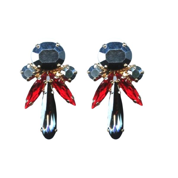 Mariana Earrings Sophisticated Jet, Black Diamond & Lt Siam Austrian Crystals Odyssey 2018 Coll.