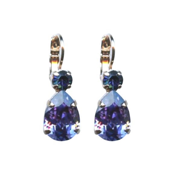 Mariana Earrings Pear Shaped Purple Delite & Heliotrope Austrian Crystals Winter 2019 Coll.