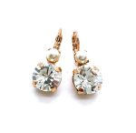Earrings By Mariana My Treasures Coll. Exquisite Cream Pearl & Clear Swarovski Crystals