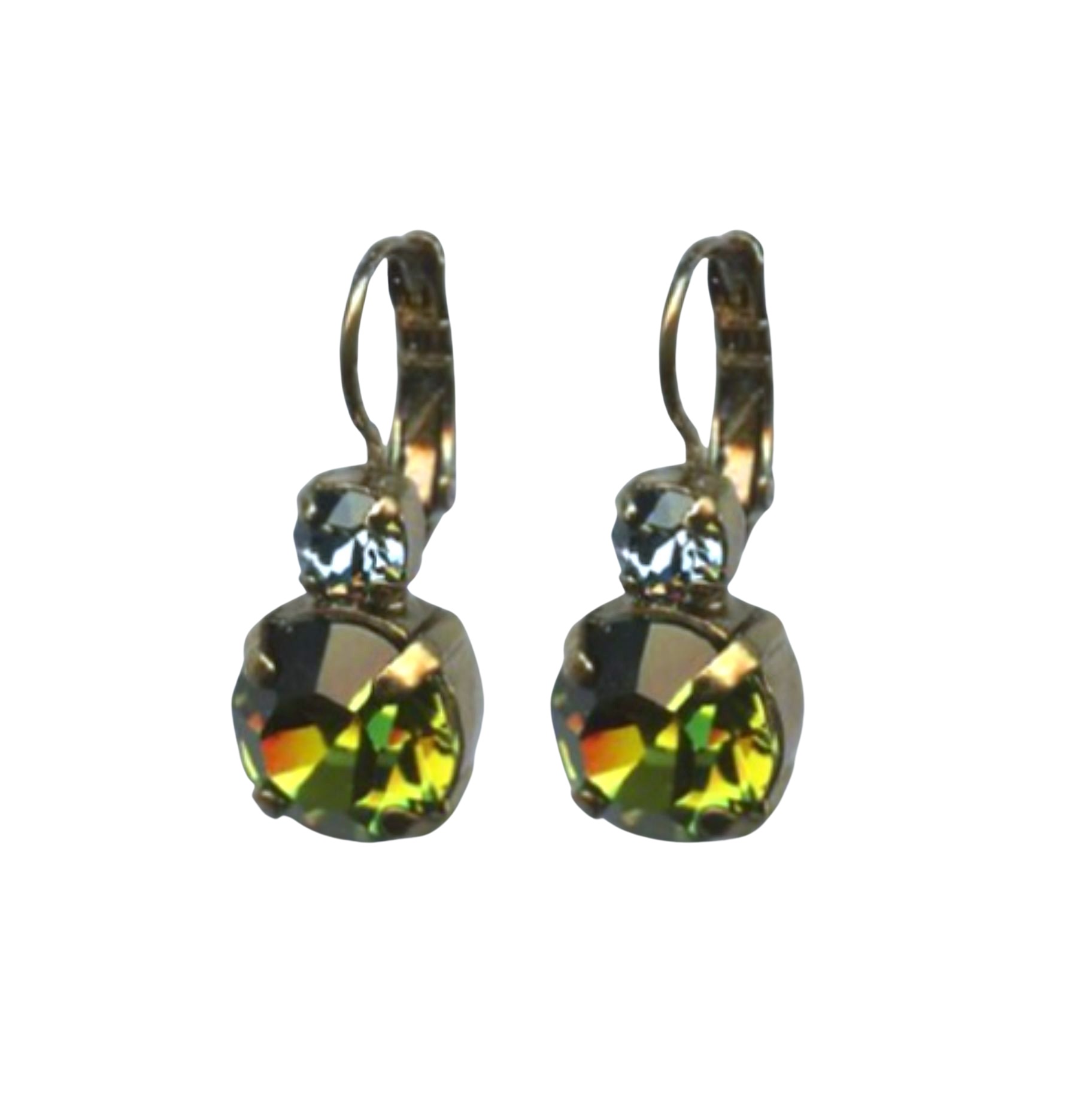 E-1037-901-EG6 (1) Mariana Earrings Charming Olivine & Clear Austrian Crystals Harmonia Odyssey 2018 Coll. - Image 1