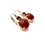 Earrings By Mariana Woman Stunning Red Jasper Mineral and Magma Swarovski Crystals - Image 3