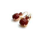 Earrings By Mariana Woman Stunning Red Jasper Mineral and Magma Swarovski Crystals - Image 2