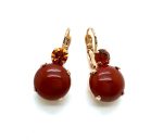 Earrings By Mariana Woman Stunning Red Jasper Mineral and Magma Swarovski Crystals