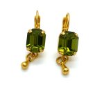 Mariana Earrings Classy Octagon Shaped Olivine Austrian Crystals My Treasures Coll.