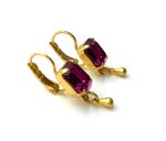 Mariana Earrings Adorable Octagon Shaped Fuchsia Austrian Crystals My Treasures Coll. - Image 3