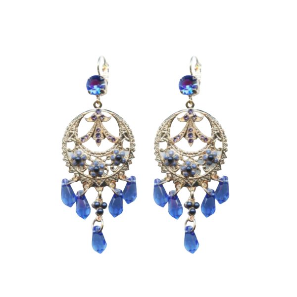 Mariana Earrings Boho Gypsy Sapphire & Tanzanite Austrian Crystals Electra Odyssey 2018 Coll.