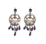 Mariana Earrings Boho Gypsy Blues, Lt Rose & Amethyst Austrian Crystals Winter 2019 Coll. - Image 3