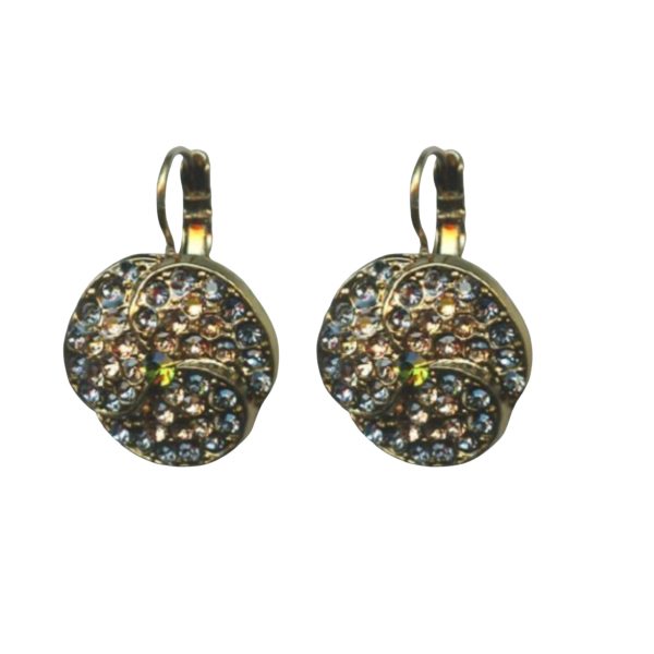 Mariana Earrings Elegant Lt Sapphire. Peridot & Lt Peach Austrian Crystals Harmonia Odyssey 2018 Coll.