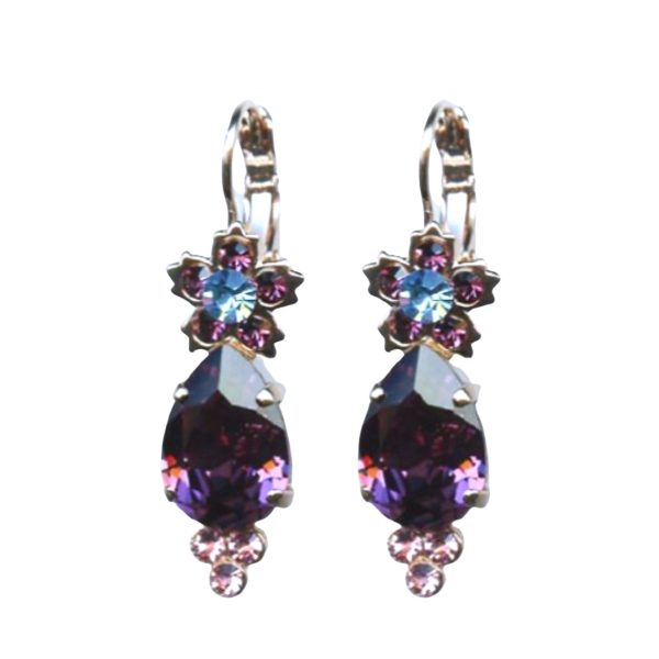Mariana Earrings Elegant Amethyst, Lavender Delite & Lt Sapphire Austrian Crystals Winter 2019 Coll.